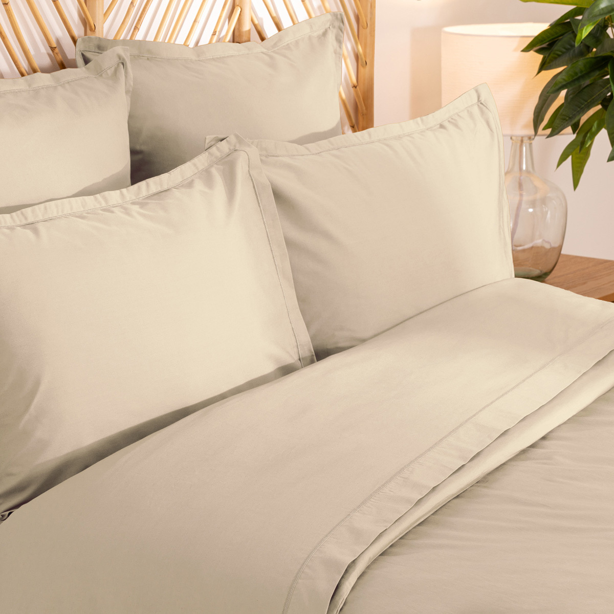 Lenzuolo con angoli, percalle Beige, 140x190 cm Beige