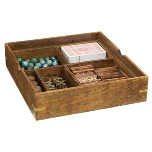 Scatola multi-gioco "ines" legno di mango, h.6 cm
