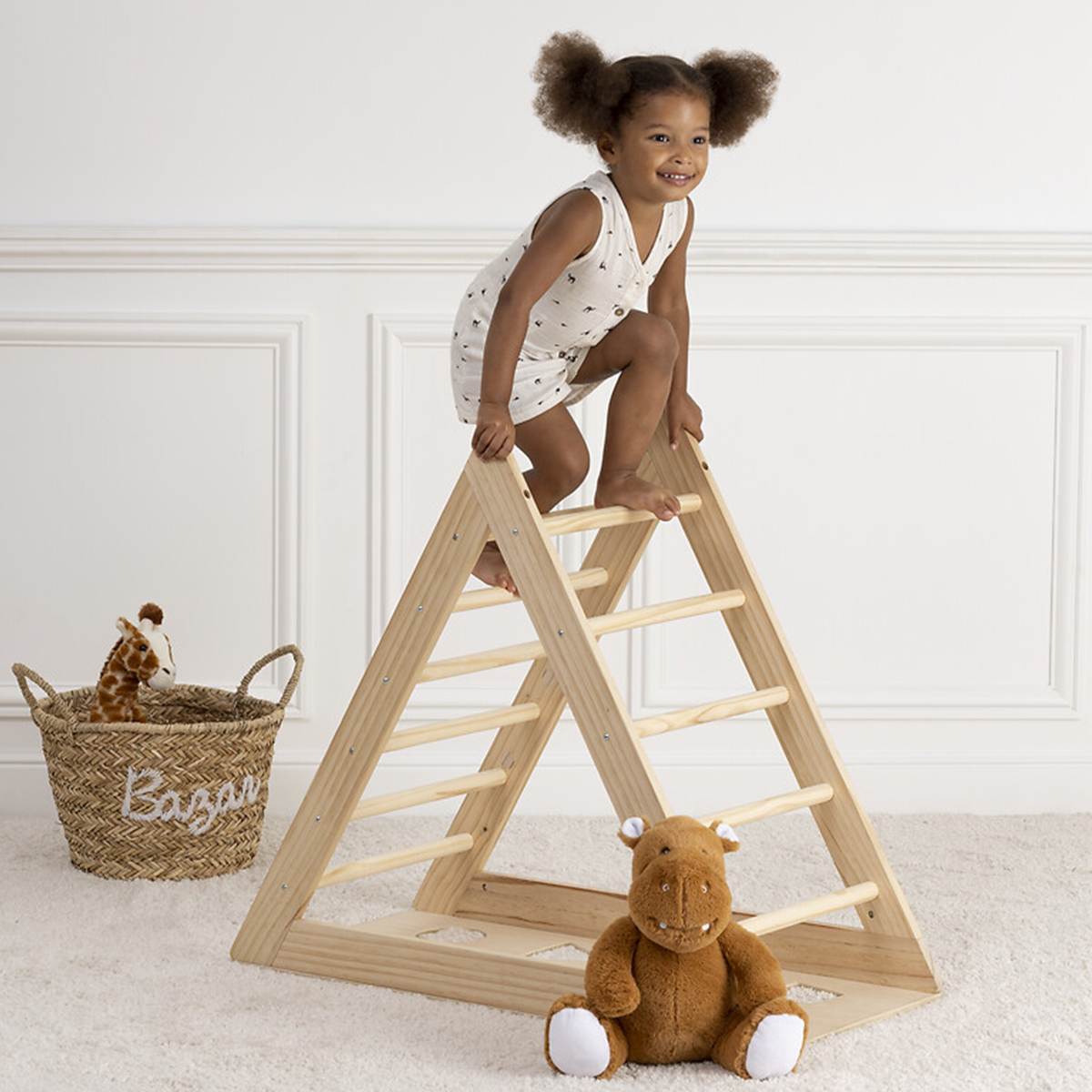 Triangolo da arrampicata per bambini Pino, 78x43,5 cm Legno naturale