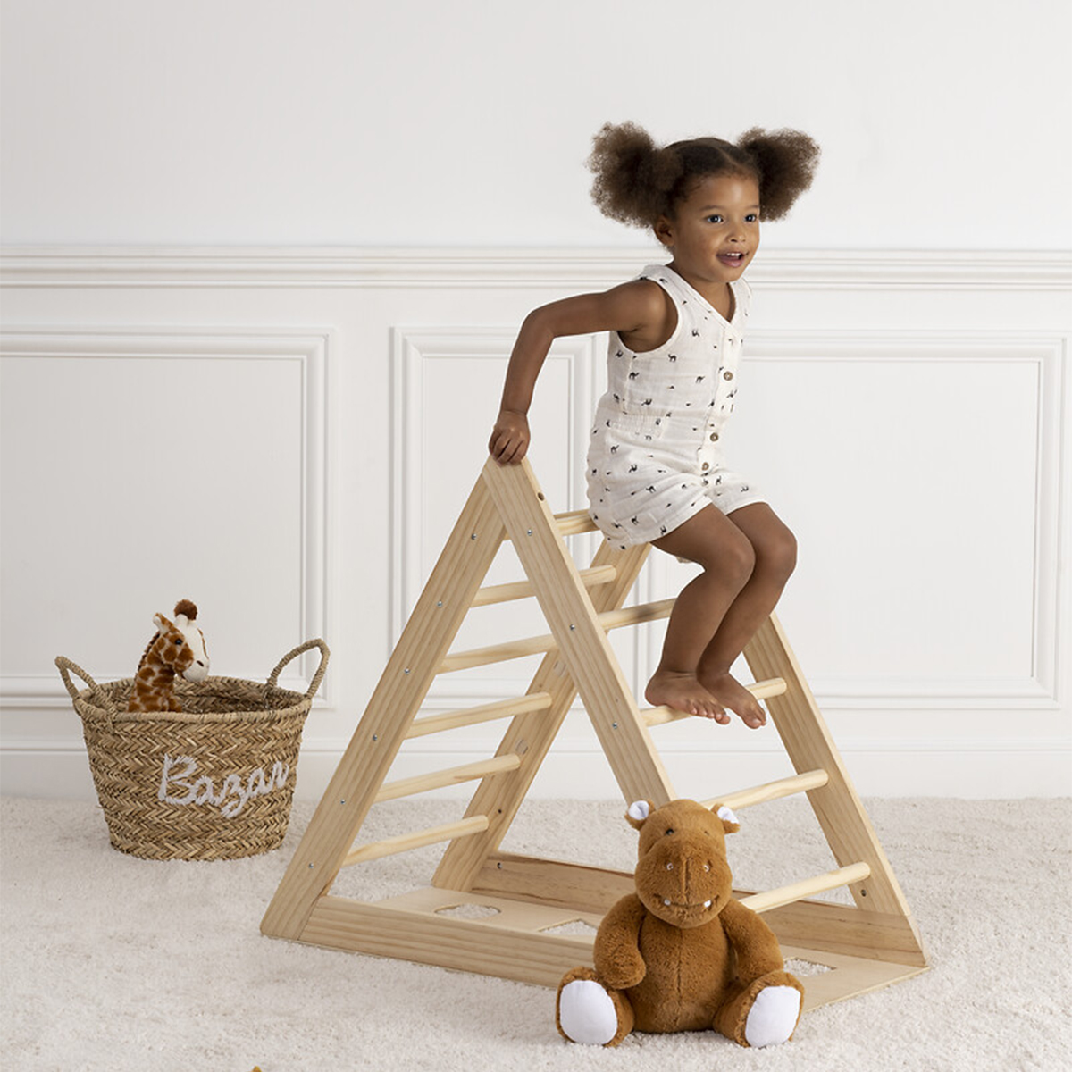 Triangolo da arrampicata per bambini Pino, 78x43,5 cm Legno naturale