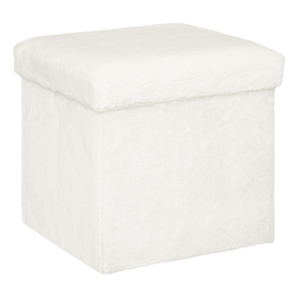 Pouf pieghevole "Ezzio" Pelliccia bianca Bianco