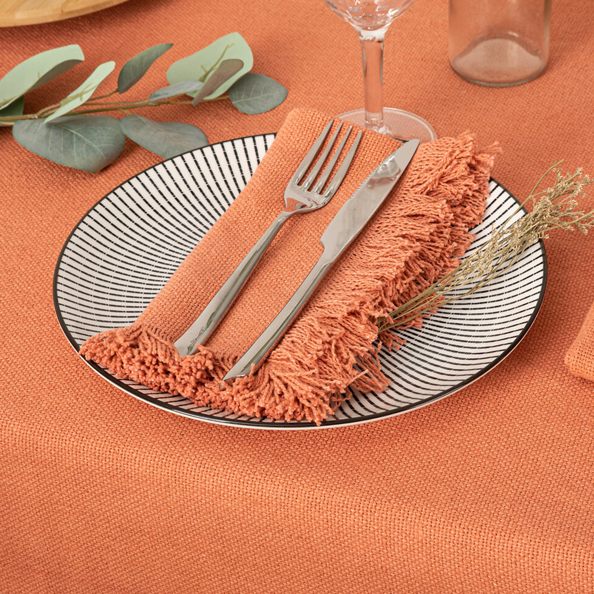 Set di 2 tovaglioli "Maha" Rosa Terracotta, 40x40 cm Rosa terracotta
