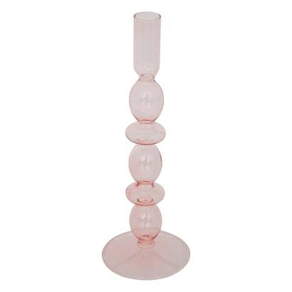 Lampadario di vetro rosa chiaro, h.25,7 cm