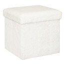 Pouf pieghevole "Ezzio" Pelliccia bianca Bianco