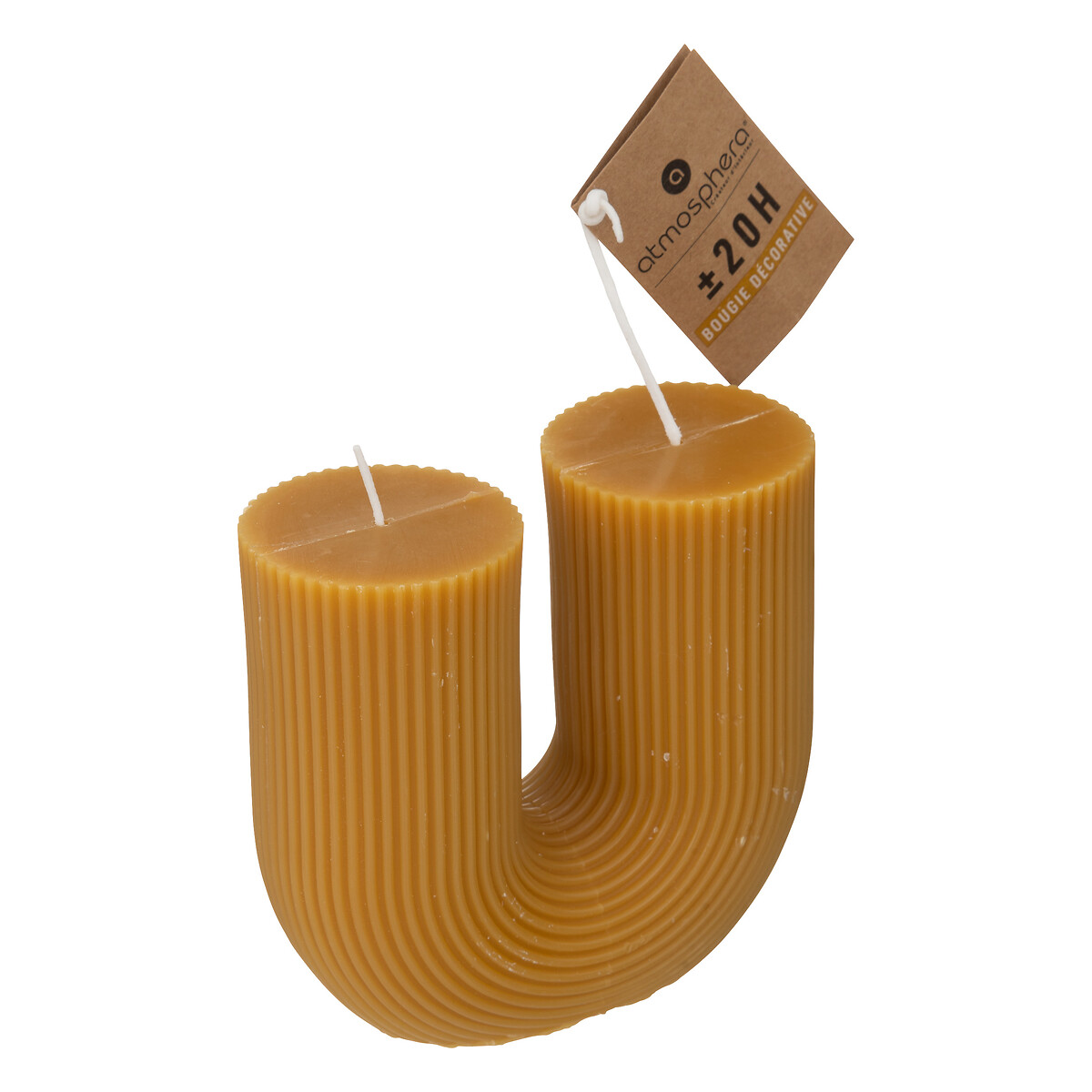 Candela a U "Mezzo" Giallo senape, 400g Giallo senape