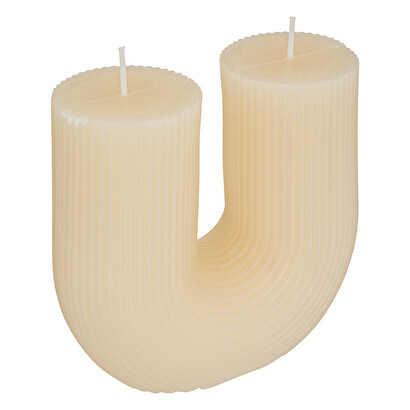 Candela a u "mezzo" bianco avorio, 400g
