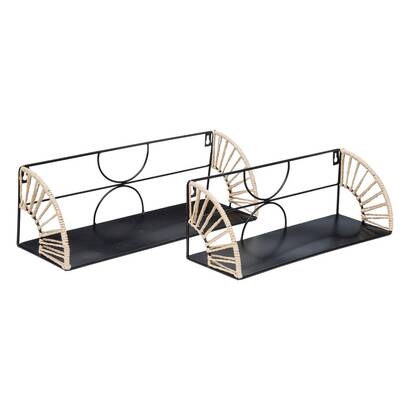 Set di 2 mensole "mileva" nero, l.37/42 cm