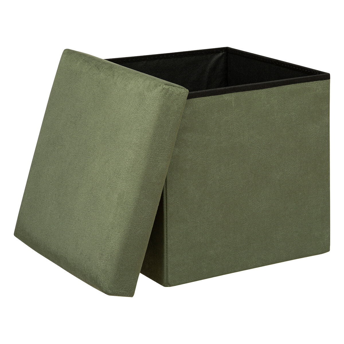 Pouf pieghevole "Lilou" Velluto, 38x38 cm Verde cachi