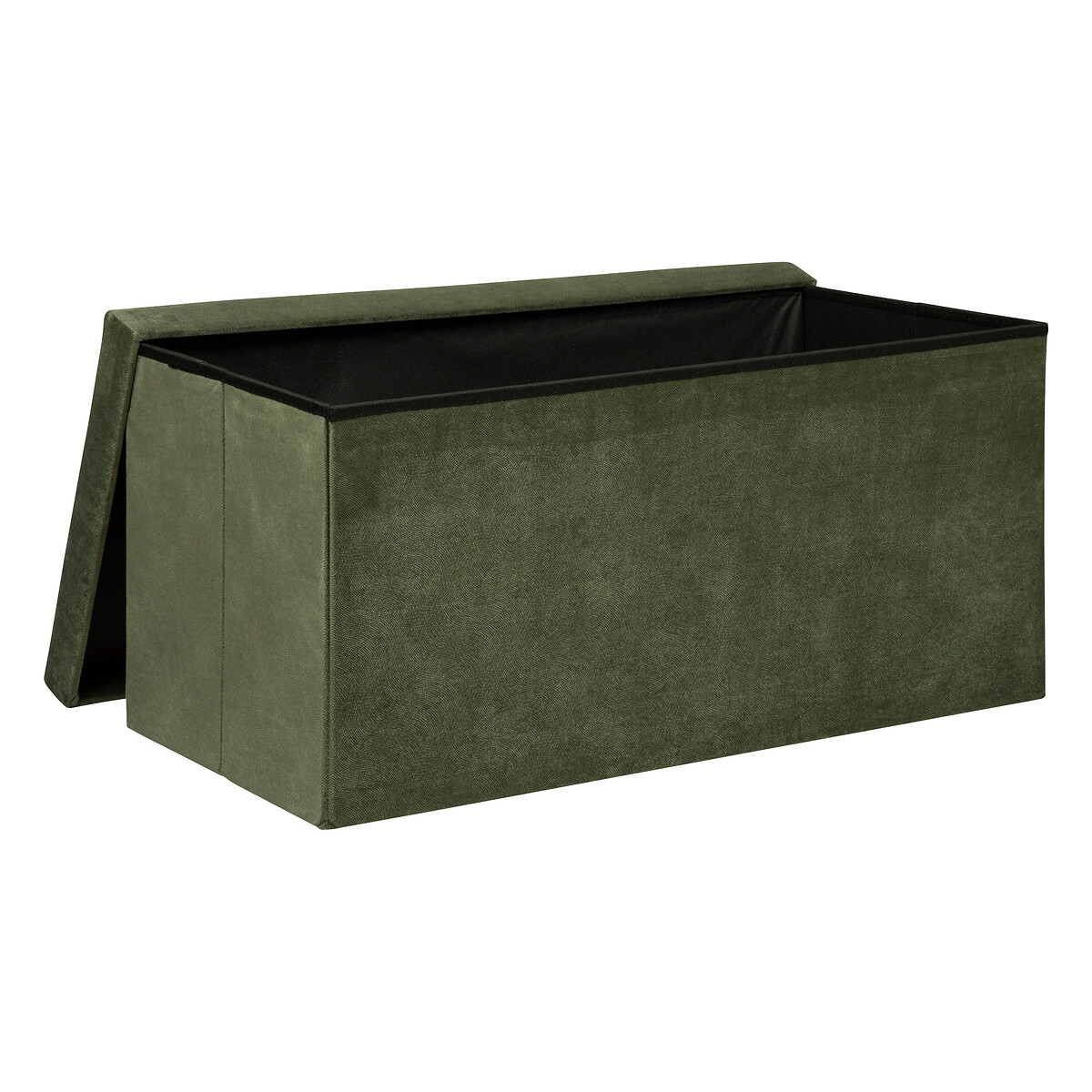 Pouf pieghevole doppio "Lilou" Velluto, 76x38 cm Verde cachi
