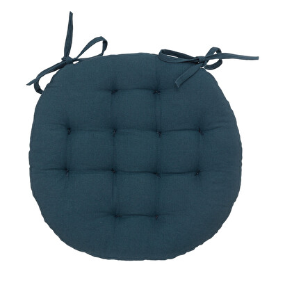 Cuscino per sedia "anjali" blu egeo, d.38 cm