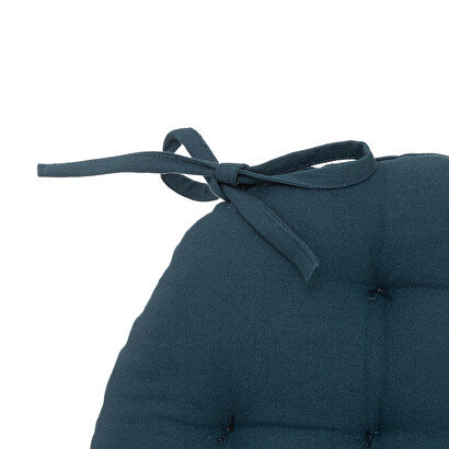 Cuscino per sedia "anjali" blu egeo, d.38 cm