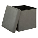 Pouf pieghevole "Lilou" Velluto, 38x38 cm Grigio