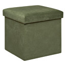 Pouf pieghevole "Lilou" Velluto, 38x38 cm Verde cachi