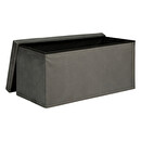 Pouf pieghevole doppio "Lilou" Velluto, 76x38 cm Grigio