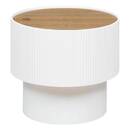 Tavolino da caffè "Enola" Impiallacciatura di frassino, bianco, D.38,5 cm Bianco