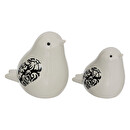Set di 2 uccelli Ceramica, bianco, H.11,5 cm Bianco