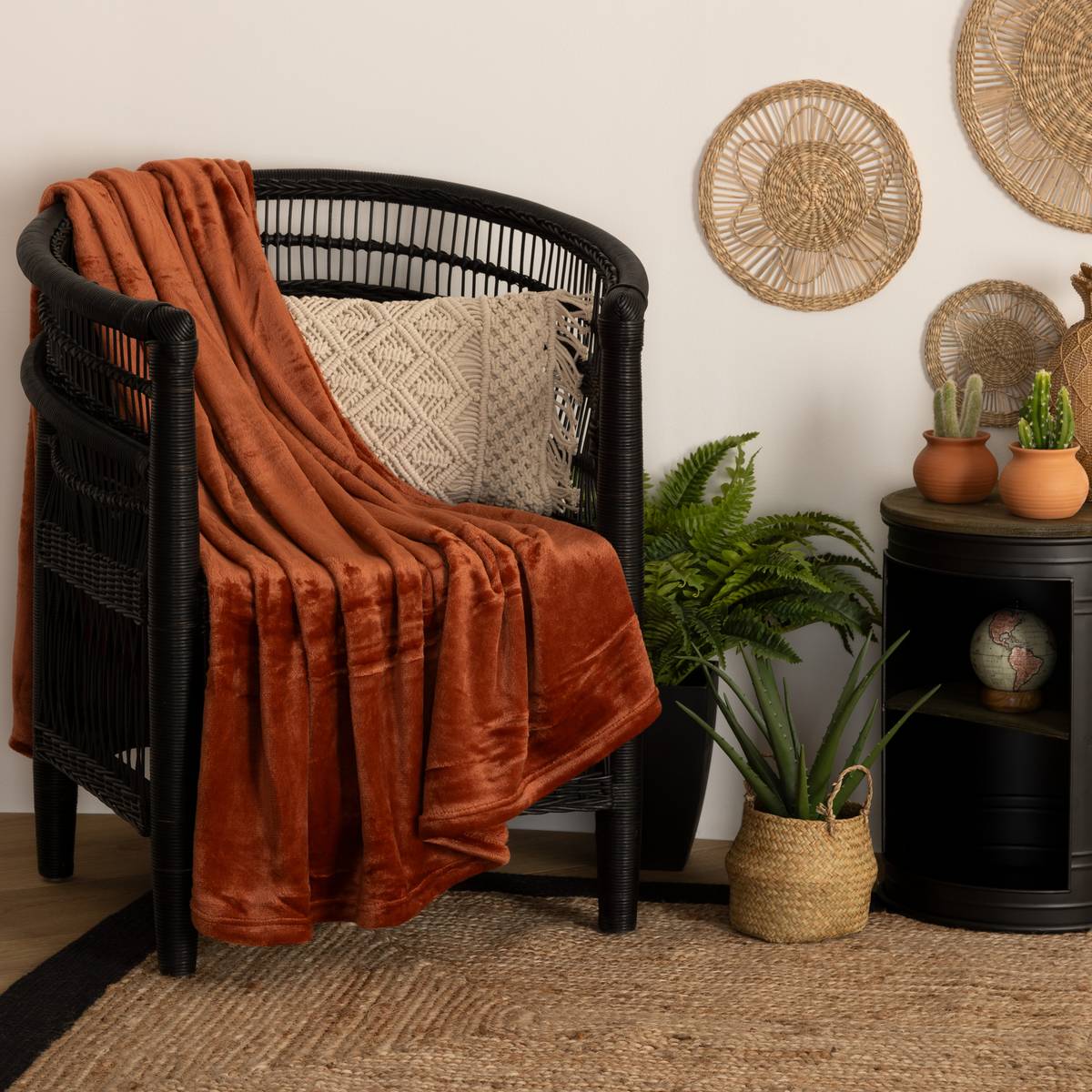 Plaid "Ollis" Rosa terracotta, 130x180 cm Rosa terracotta