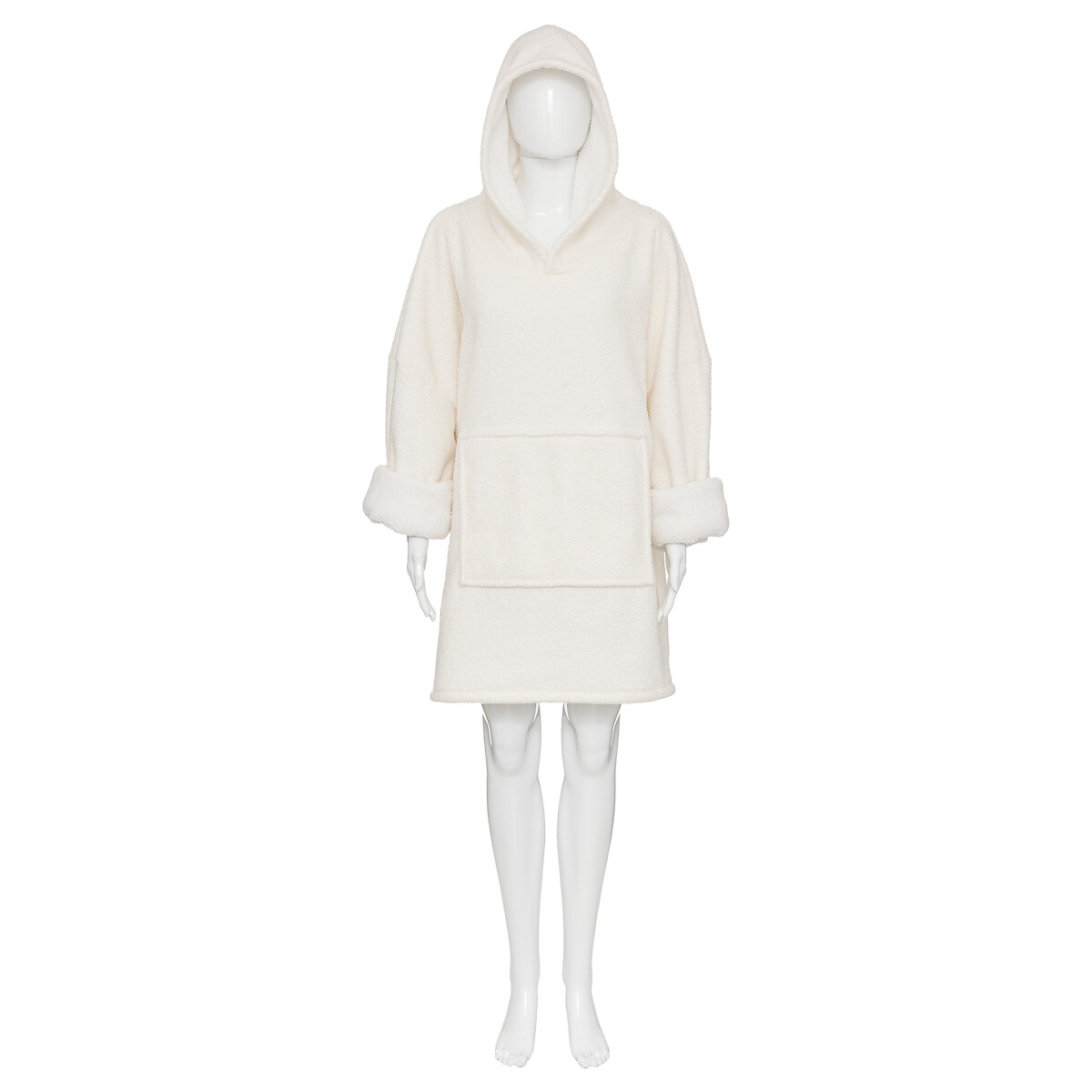 Coperta con maniche "Jaiko" Bouclette, Avorio, 85x118 cm Bianco avorio