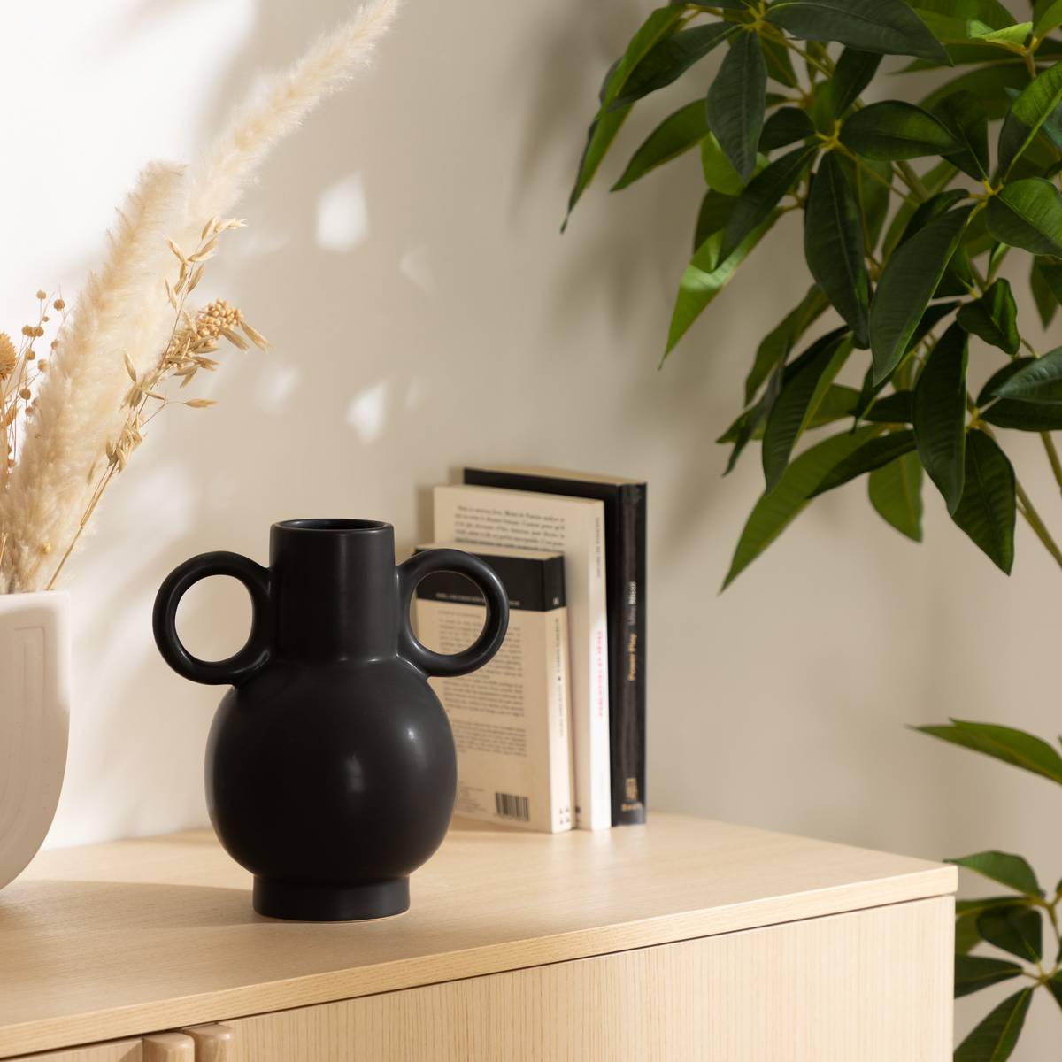 Vaso Ceramica, Nero, H.22 cm Nero