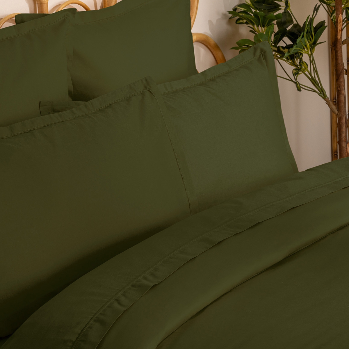Copripiumino, cotone Verde kaki, 240x220 cm Verde cachi