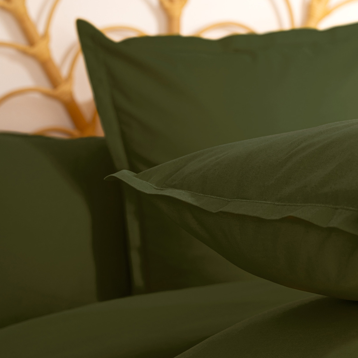 Federa, cotone Verde kaki, 63x63 cm Verde cachi