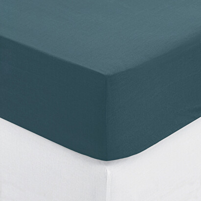 Lenzuolo con angoli, cotone blu tempesta, 160x200 cm