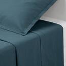 Lenzuolo piano in cotone Blu tempesta, 180x290 cm Blu tempesta