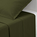 Lenzuolo piano in cotone Verde kaki, 180x290 cm Verde cachi