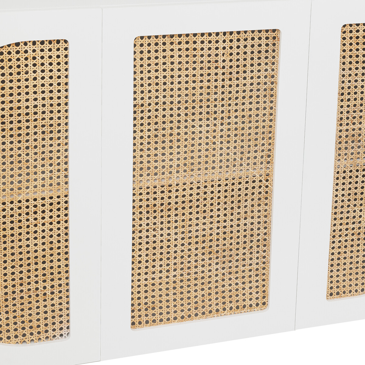 Credenza a 3 ante "Cabras" Bianco, Rattan, 120x85cm Bianco