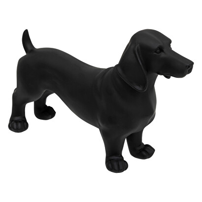 Statuetta "cane", resina nero, 40x25 cm
