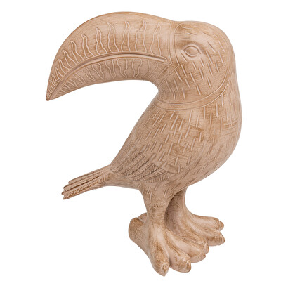 Tucano in resina beige, h.30 cm