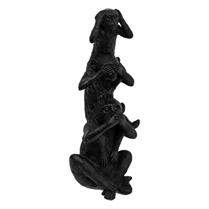 Statua di 3 scimmie nero, h.24,5 cm