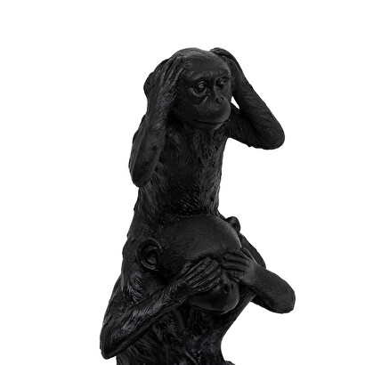 Statua di 3 scimmie nero, h.24,5 cm