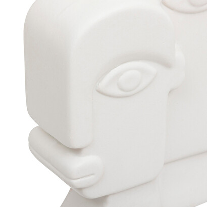Statua facciale "soleya" ceramica, bianco, h.26 cm