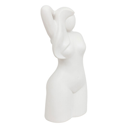 Statua donna "soleya" ceramica, bianco, h.28 cm