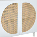 Credenza 2 ante "Cabras" Legno bianco, Rattan, 94x86 cm Bianco
