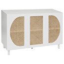 Credenza a 3 ante "Cabras" Bianco, Rattan, 120x85cm Bianco