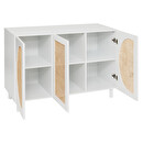 Credenza a 3 ante "Cabras" Bianco, Rattan, 120x85cm Bianco