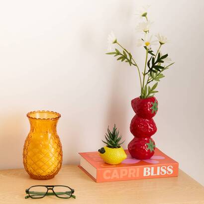 Stelo di margherita artificiale bianco, giallo, h.60 cm