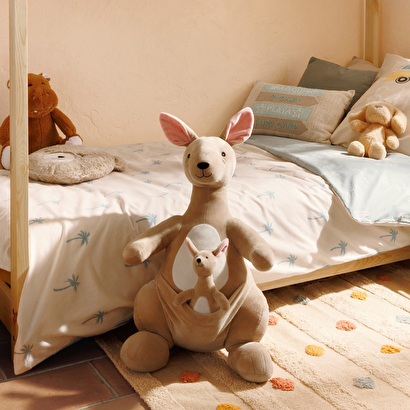 Peluche xl canguro "blake" beige, h.63 cm