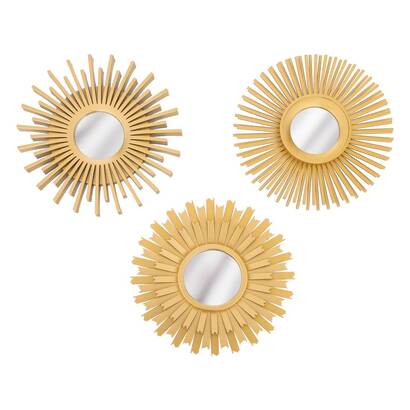Set di 3 specchi "amed" dorato, d.25 cm