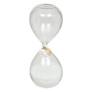 Clessidra in vetro "Floral" H.20 cm Bianco