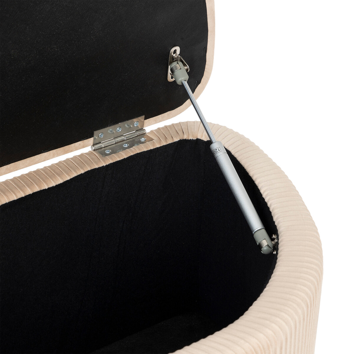 Panca contenitore in velluto "Solaro" Beige, 100x40 cm Beige