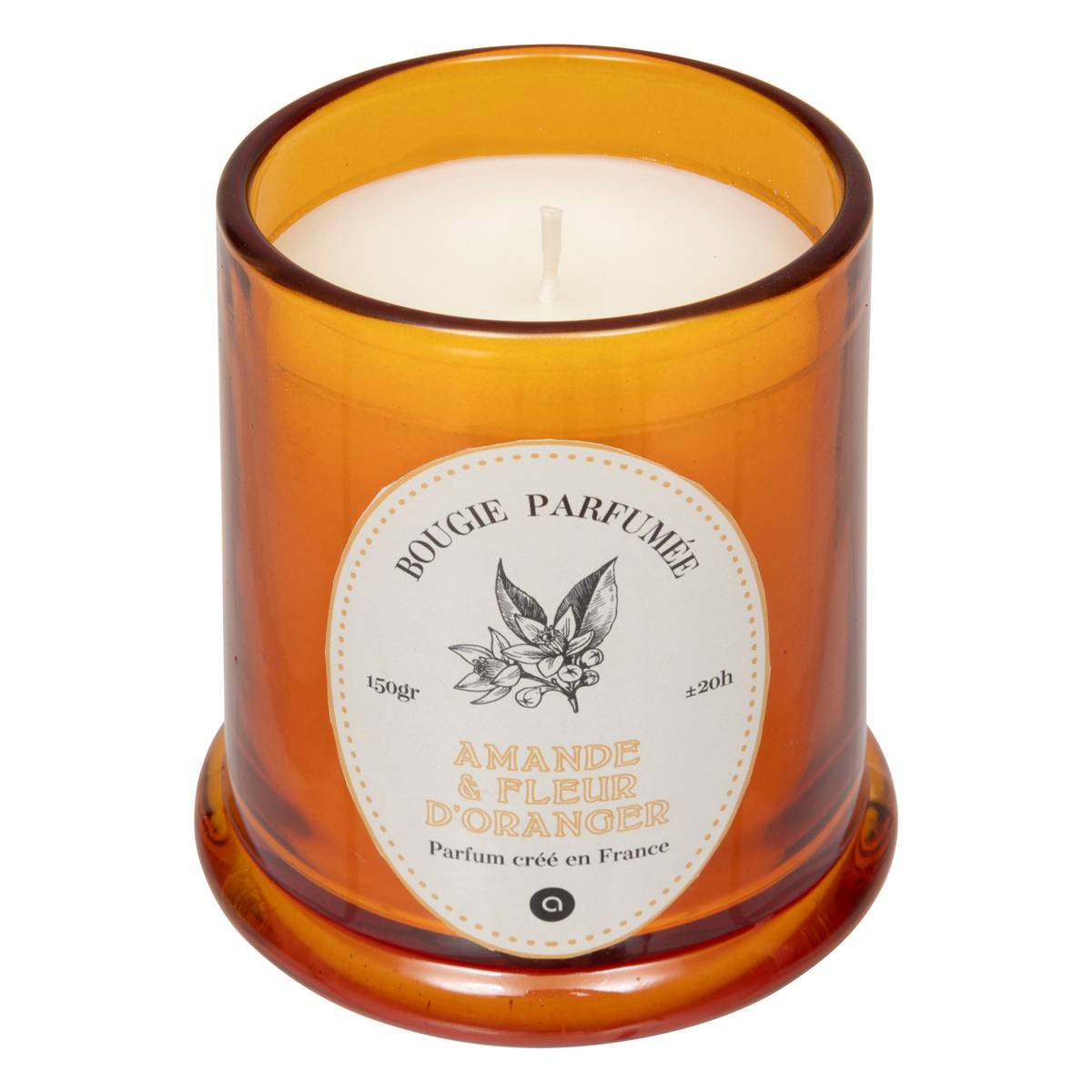 Candela profumata "Hapo" Mandorla e fiori d'arancio, 150g Mandorla e fiori d'arancio