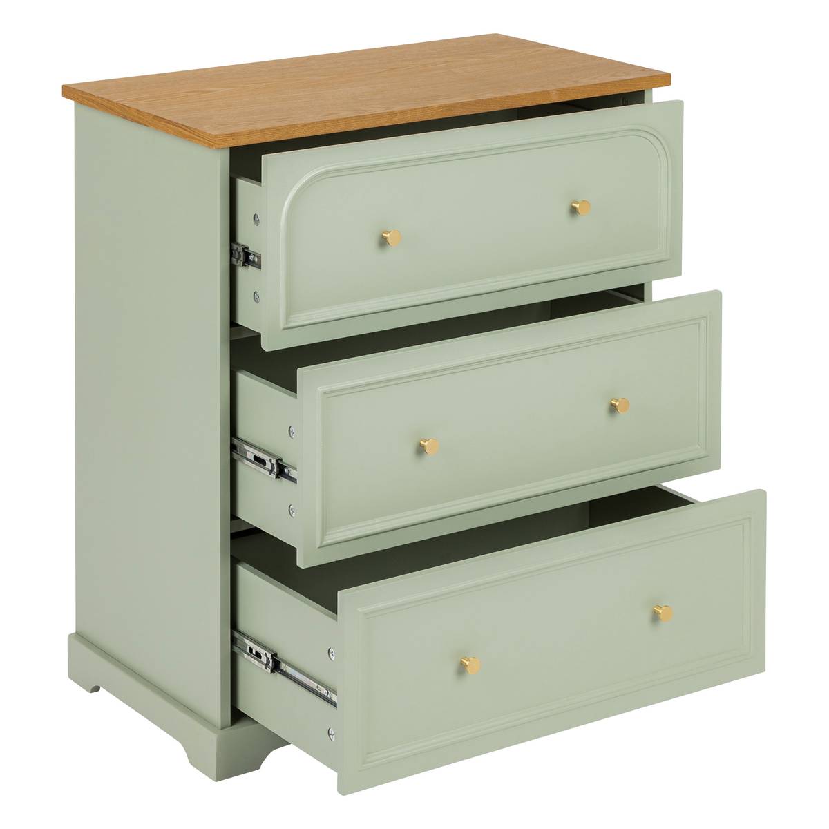 Cassettiera "Mohea" Verde celadon, 3 cassetti Verde celeste
