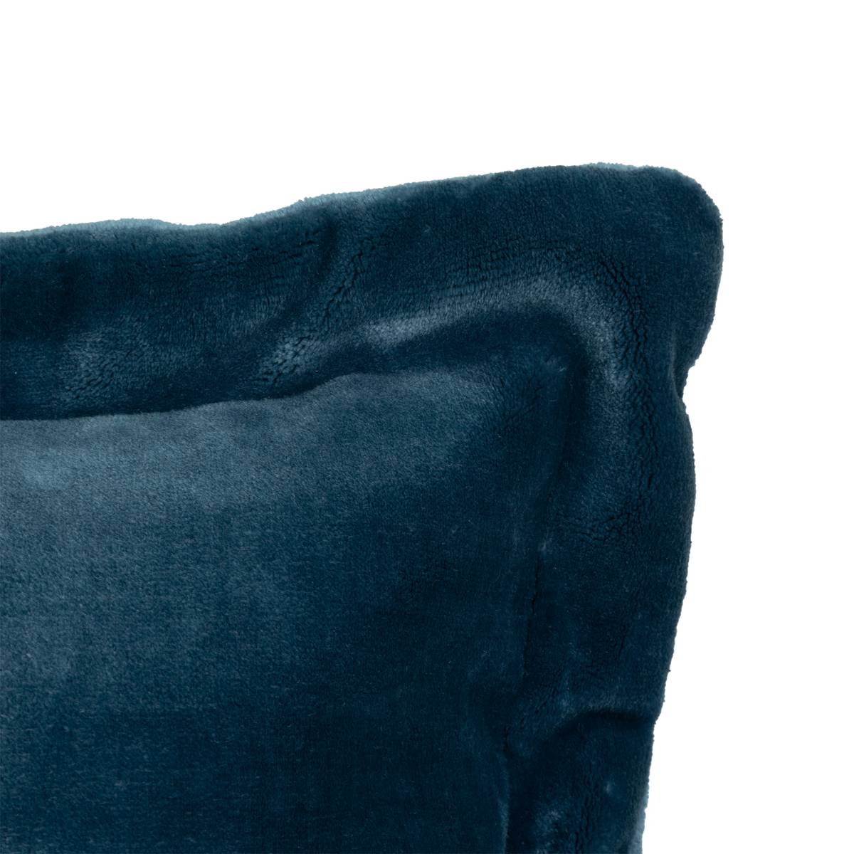 Cuscino in flanella "Cuddly" Blu Egeo, 38x58 cm Grigio topo