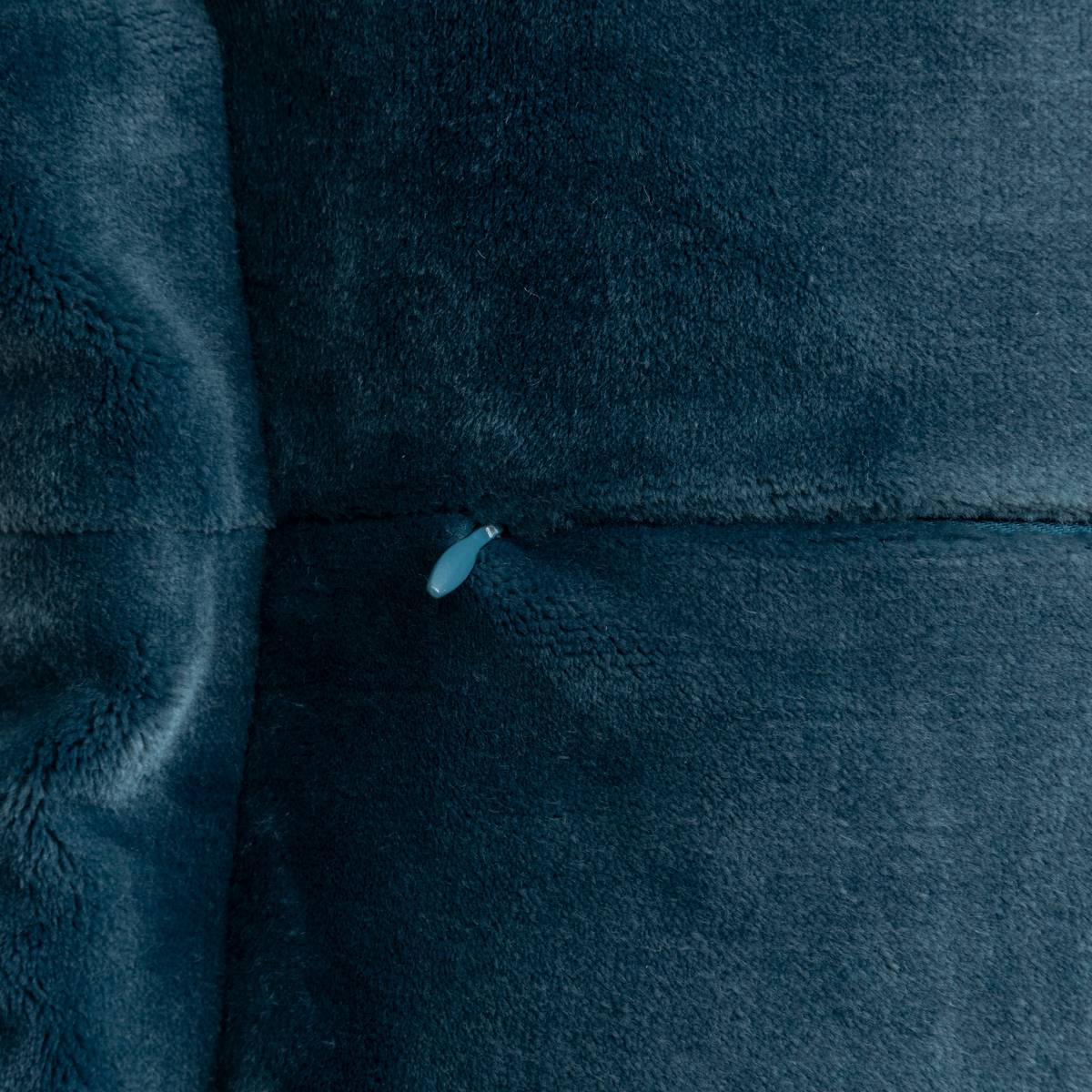 Cuscino in flanella "Cuddly" Blu Egeo, 38x58 cm Grigio topo