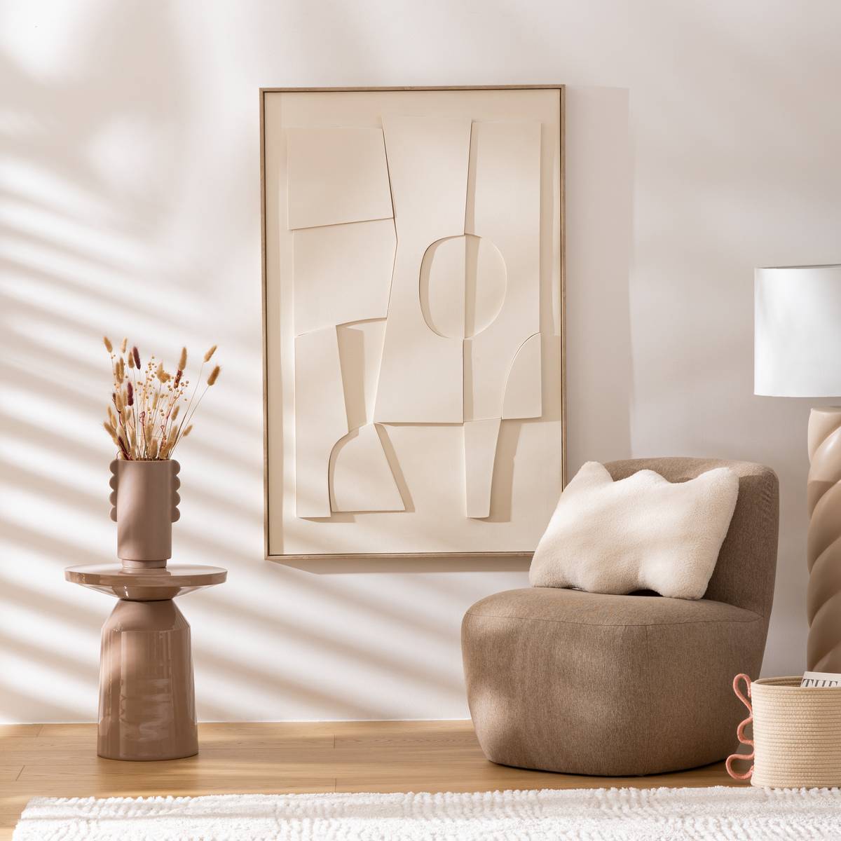 Decorazione da parete 3D "Yelena" Bianco, 116x75 cm Bianco