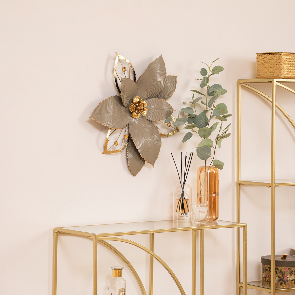 Decorazione da parete "Marjorie" Dorato, 54x56 cm Oro