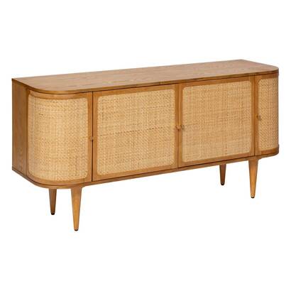 Credenza 4 ante "kisco" rattan, 150x75 cm